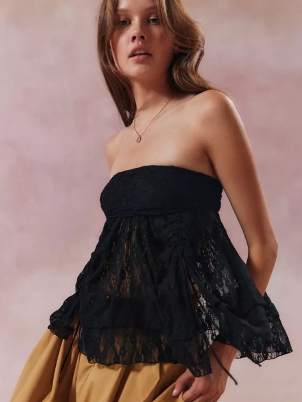 Kimchi Blue Gardenia Semi-Sheer Lace Babydoll Top